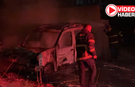 Niğde'de hafif ticari araç alevlere teslim oldu