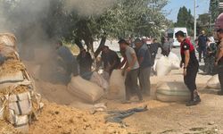 Niğde'de korkutan yangın! Odun ve saman balyaları alevlere teslim oldu
