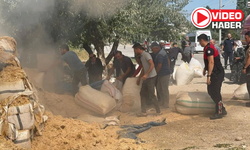 Niğde'de korkutan yangın! Odun ve saman balyaları alevlere teslim oldu