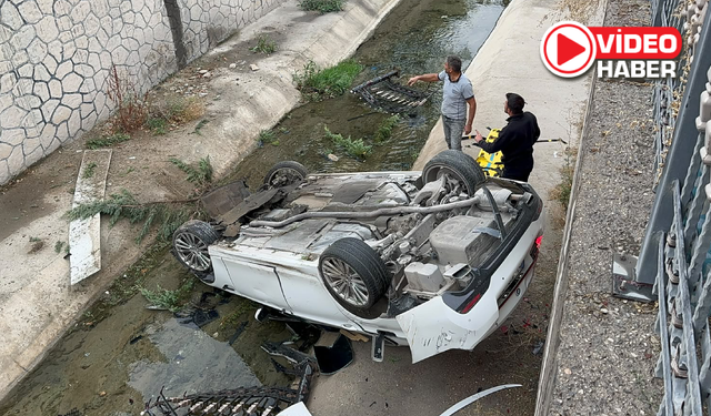 Niğde’de otomobil kanala uçtu