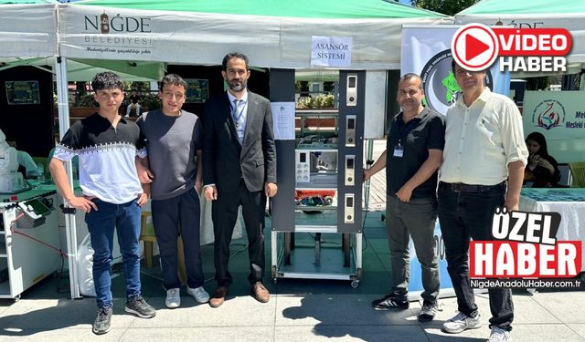 Niğde’de lise öğrencileri kendi imkanlarıyla asansör üretti