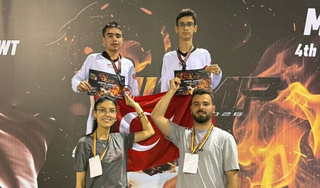 Niğdeli Tekvandocular Moldova'da kürsüye çıktı