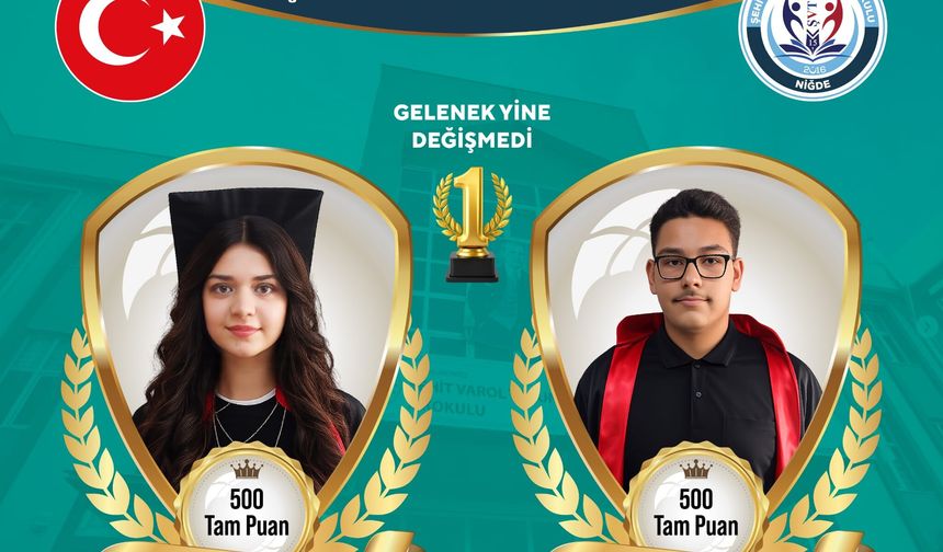 LGS'de Niğde'nin Gururu Oldular! İki Öğrenci 500 Tam Puanla Türkiye Birincisi