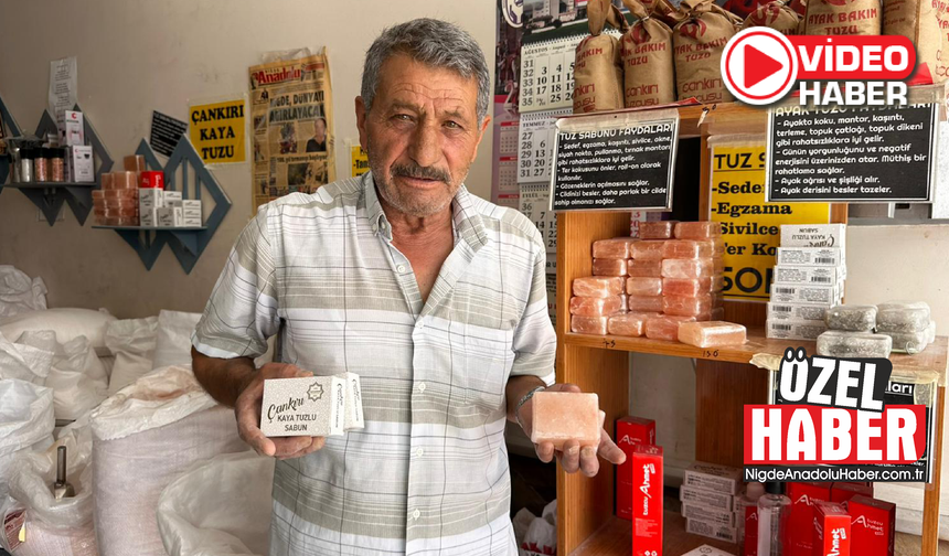 Niğde’de kaya tuzundan sabun ve kolonya üretiyor