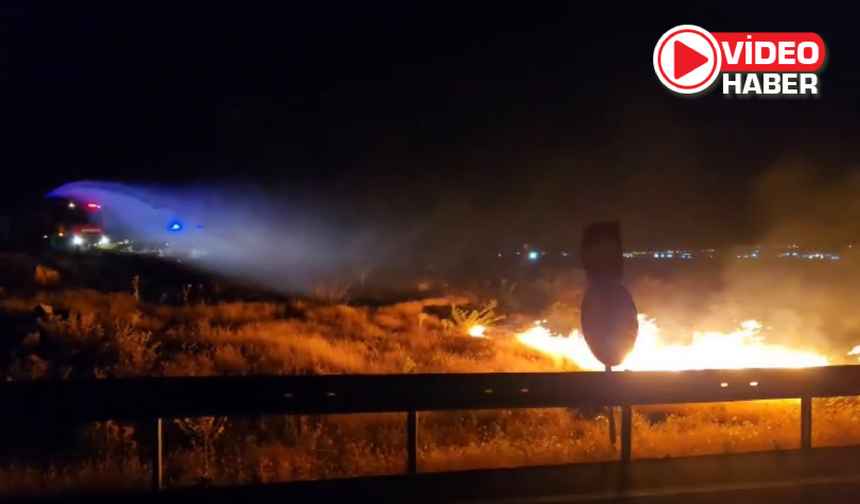 Niğde Güllüce köyü yolunda yangın çıktı