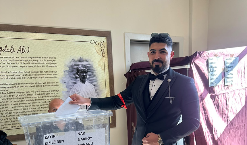 Niğde’de damat düğün gününde oy kullandı